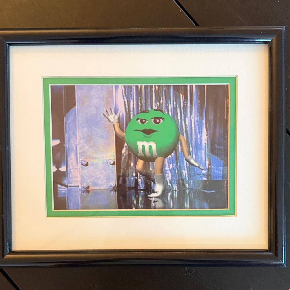 Framed Green M&M's Character Art